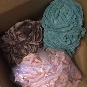3 big bundle of soft fluffy yarn never used new